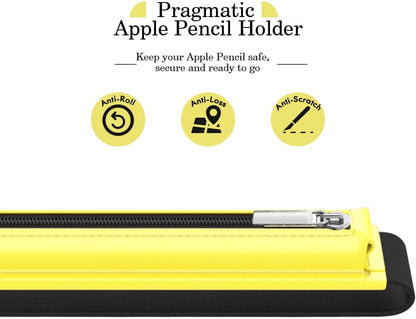 MoKo Pencil Case Fit Apple Pencil Pro, iPencil (USB-C), Apple Pencil 1st/2nd Generation, Stylus Pencil Sleeve PU Leather Zipper Pouch with Elastic Band for 9.7"-12.9" Tablet, Space Gray