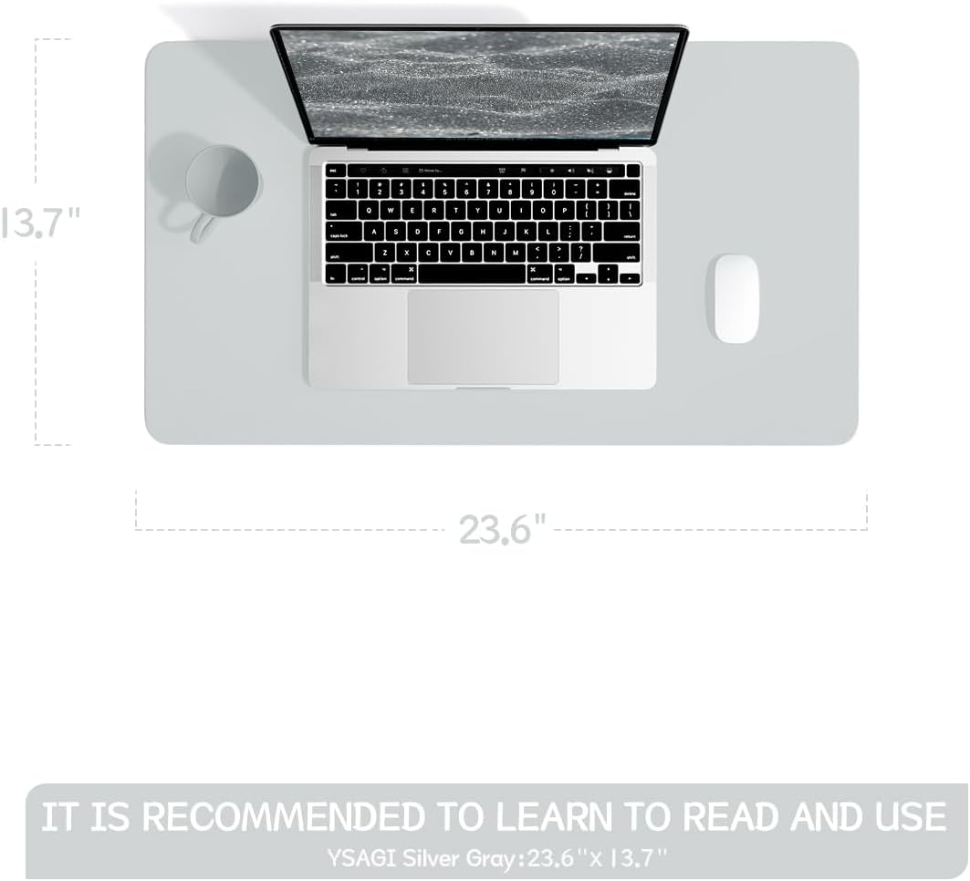 YSAGi Non-Slip Leather Desk Pad, Waterproof Laptop Computer Desk Keyboard Mat, Table Protector Blotter Mat, Large Mouse Pad for Office/Work/Home/Decor(Black, 31.5" x 15.7")