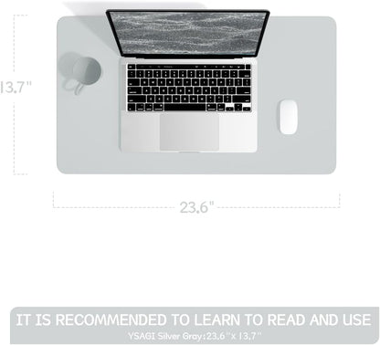 YSAGi Non-Slip Leather Desk Pad, Waterproof Laptop Computer Desk Keyboard Mat, Table Protector Blotter Mat, Large Mouse Pad for Office/Work/Home/Decor(Black, 31.5" x 15.7")