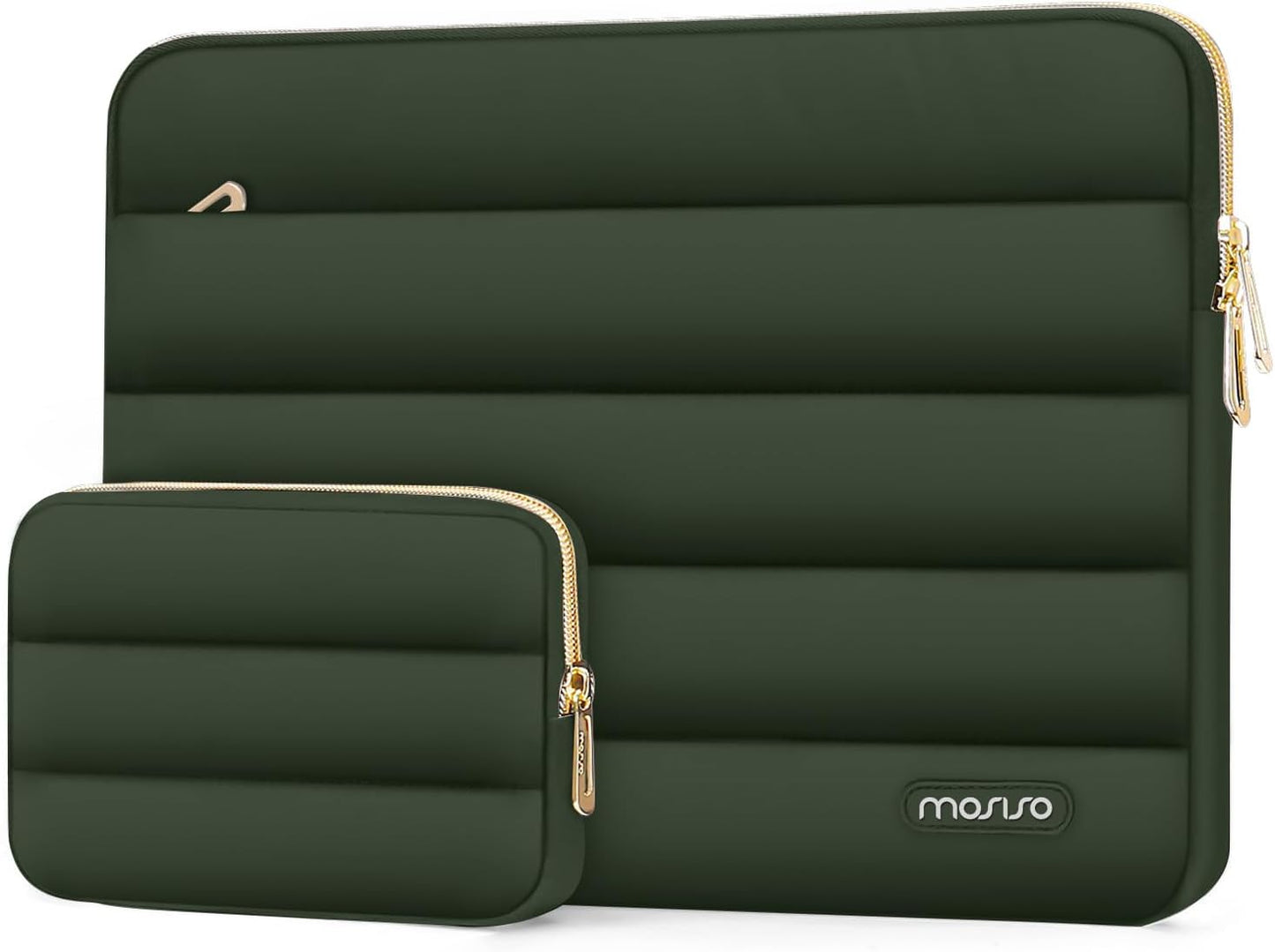 MOSISO Laptop Case 13.3 inch,13-13.3 inch Puffy Laptop Sleeve Compatible with MacBook Neo/Air 13.6 M5 M4 M3 M2 M1/Pro 13/14,HP Dell ASUS Lenovo,Polyester Horizontal Bag with Small Case, Sand