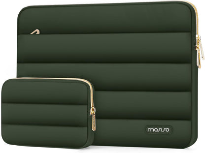 MOSISO Laptop Case 13.3 inch,13-13.3 inch Puffy Laptop Sleeve Compatible with MacBook Neo/Air 13.6 M5 M4 M3 M2 M1/Pro 13/14,HP Dell ASUS Lenovo,Polyester Horizontal Bag with Small Case, Sand