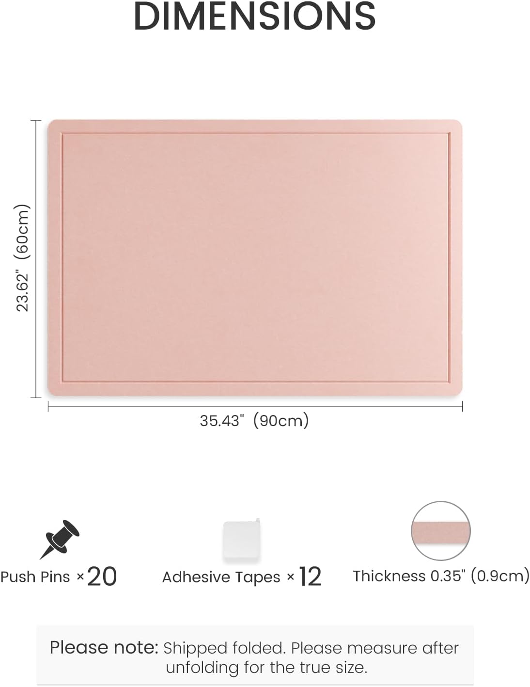 Fluxynara Bulletin Board, 23.6" x 17.5" Cork Board Alternative with 12 Safe Removable Adhesive Tabs, Foldable Felt Pin Board for Home Office, Classroom, Bedroom,Entryway for Walls—Sage