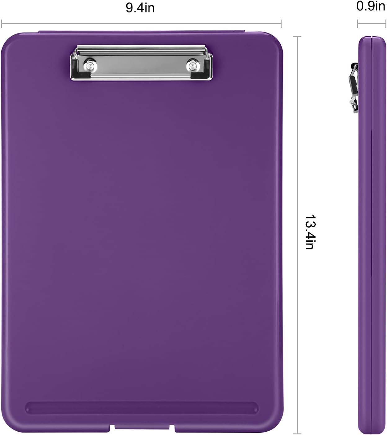 Sooez Clipboard with Storage, Plastic Storage Clipboards with Low Profile Clip, Nursing Clip Boards Foldable, Hanging Clipboard Case for Work, Teacher, Classroom Must Haves, Office School Supplies
