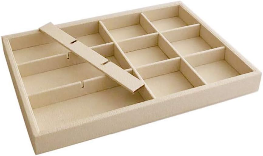 Velvet Sunglasses Organizer Tray 4 Slot, Stackable Eyewear & Glasses Display Case, Premium Beige Velvet, Scratch-Free Lining, Drawer Insert for Dressing Table Vanity Home Retail Trade Show