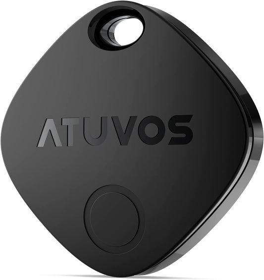 ATUVOS Air Tracker Tags-4 Pack, Bluetooth Luggage Tracker Works with Apple Find My APP (iOS Only, Not for Android), Keys Finder and Item Locator for Luggage, Backpack, Suitcases, Replaceable Battery