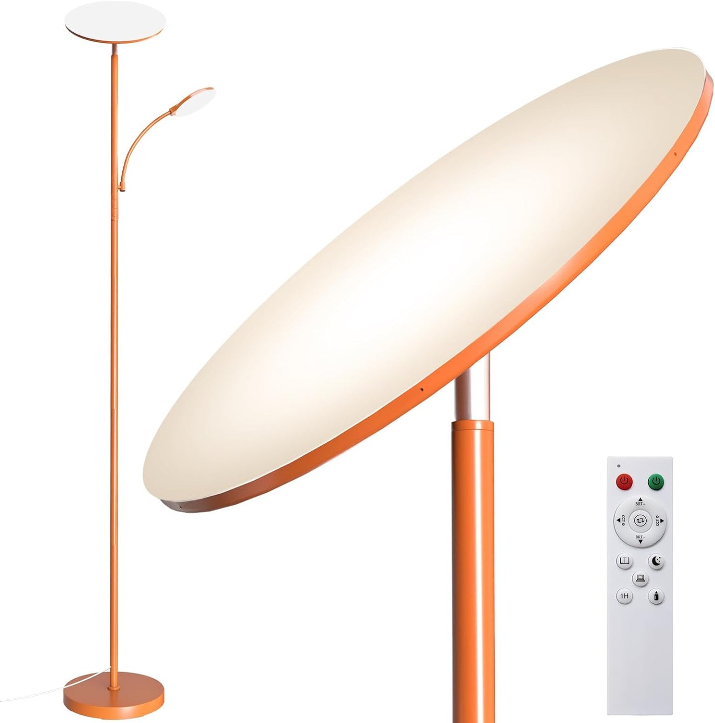 marctronic Floor Lamps for Living Room, 44W/4500LM Super Bright 2 in 1 LED Floor Lamp with Remote, Stepless Dimmable, 69" Tall Standing Floor Lamp with Bendable Reading Light for Bedroom Office