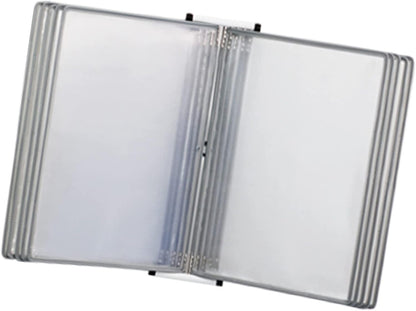 Wall Mount Reference Display System, Catalog Display Rack, A4 Folder Wall-Mounted File Holder, 10 Panels Desktop/Wall Reference System, Poster Flip Book,Folders(Green)