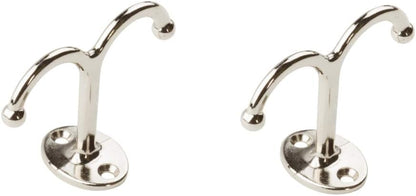 National Hardware N245-837 V165 Undershelf Coat Hooks in Nickel, 2 pack