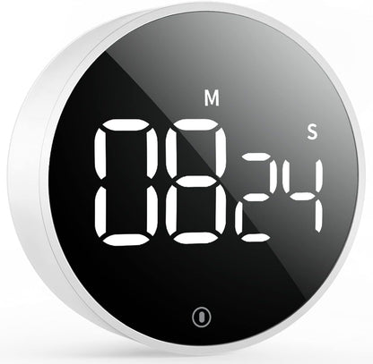 VOCOO Digital Kitchen Timer - Magnetic Countdown Countup Timer with Large LED Display Volume Adjustable, Easy for Cooking and for Seniors and Kids to Use (Space Grey)