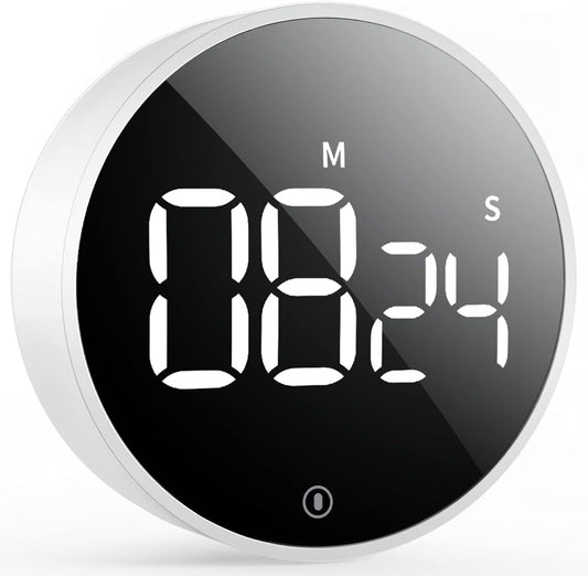 VOCOO Digital Kitchen Timer - Magnetic Countdown Countup Timer with Large LED Display Volume Adjustable, Easy for Cooking and for Seniors and Kids to Use (Space Grey)
