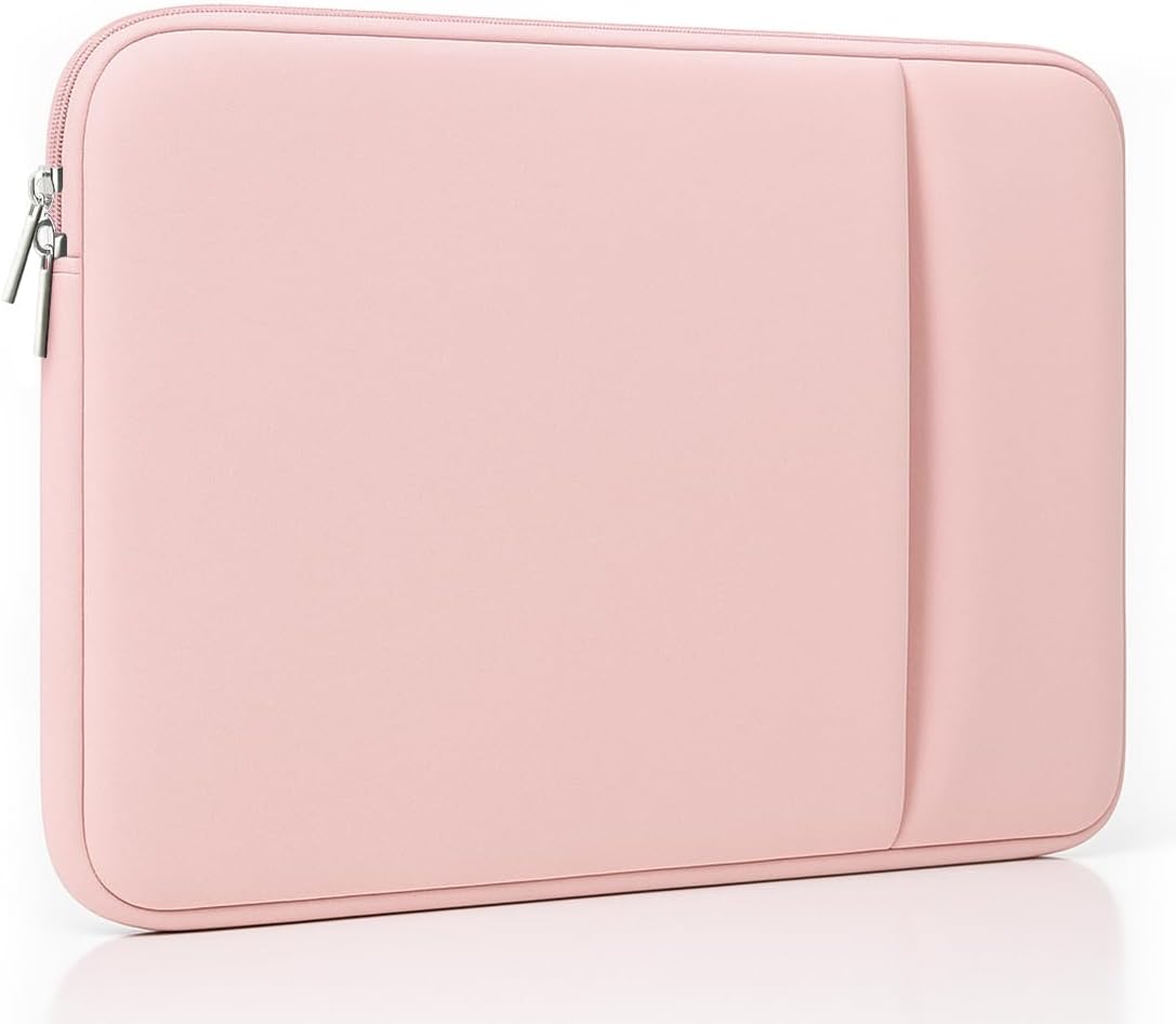 Laptop Sleeve for MacBook Neo/Air/Pro 13 inches A18/M5/M4/M3/M2/M1 Chip 2026-2020 A3404 A3449 A3240 A3113 with 2 Pockets Tablet Bag Case Accessories (Bright Pink)
