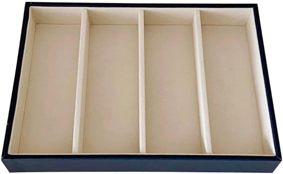 Premium Quality Sunglasses Tray Organizer Display PU Leather Exterior Soft Velvet Liner