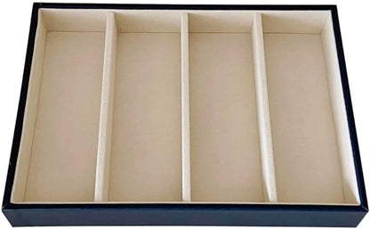 Premium Quality Sunglasses Tray Organizer Display PU Leather Exterior Soft Velvet Liner