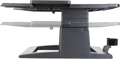 3M Adjustable Laptop Stand, Raise Screen Height to Reduce Neck Strain, 3" Height Adjustment, Large Platform for Docking Station, Non-Skid Base Keeps Laptop Secure, Cable Management, Black (LX500)