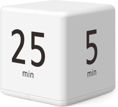 Cube Timer, Productivity Visual Timer 1/3/5/10 Minutes Preset, Desk Portable Rotating Multi Timers for ADHD Time Management Work Study Cooking Workout School