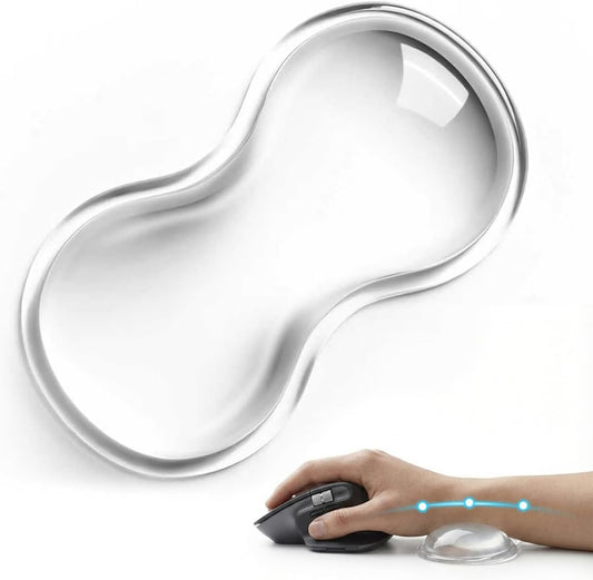 Mouse Wrist Rest Pad, Gel Mouse Wrist Rest, Comfortable Cool Silicone Gel Ergonomic Cushion,Non-Slip Base Wrist Support Cushion for Gaming, Computers, Laptops, Office Transparent