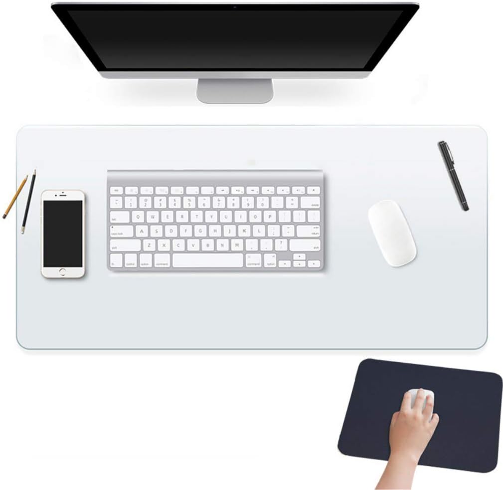 24 X 60 Inch XL Desk Mat Desktop Protector Non-Slip PU Leather Desk Pad Blotter Laptop Computer Gaming Keyboard Mouse Pad Writing Mat Desk Cover for Women Men Kids Girls Rctangular Waterproof Black