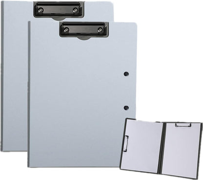 2 Pcs Folding Clipboard,Clipboard Foldable 9x12.5 inch Waterproof File Folder Clip Boards,A4 or A3 Size File Cover Folder Writing Clipboards with Two Metal Clip,Support Horizontal and Vertical (Black)