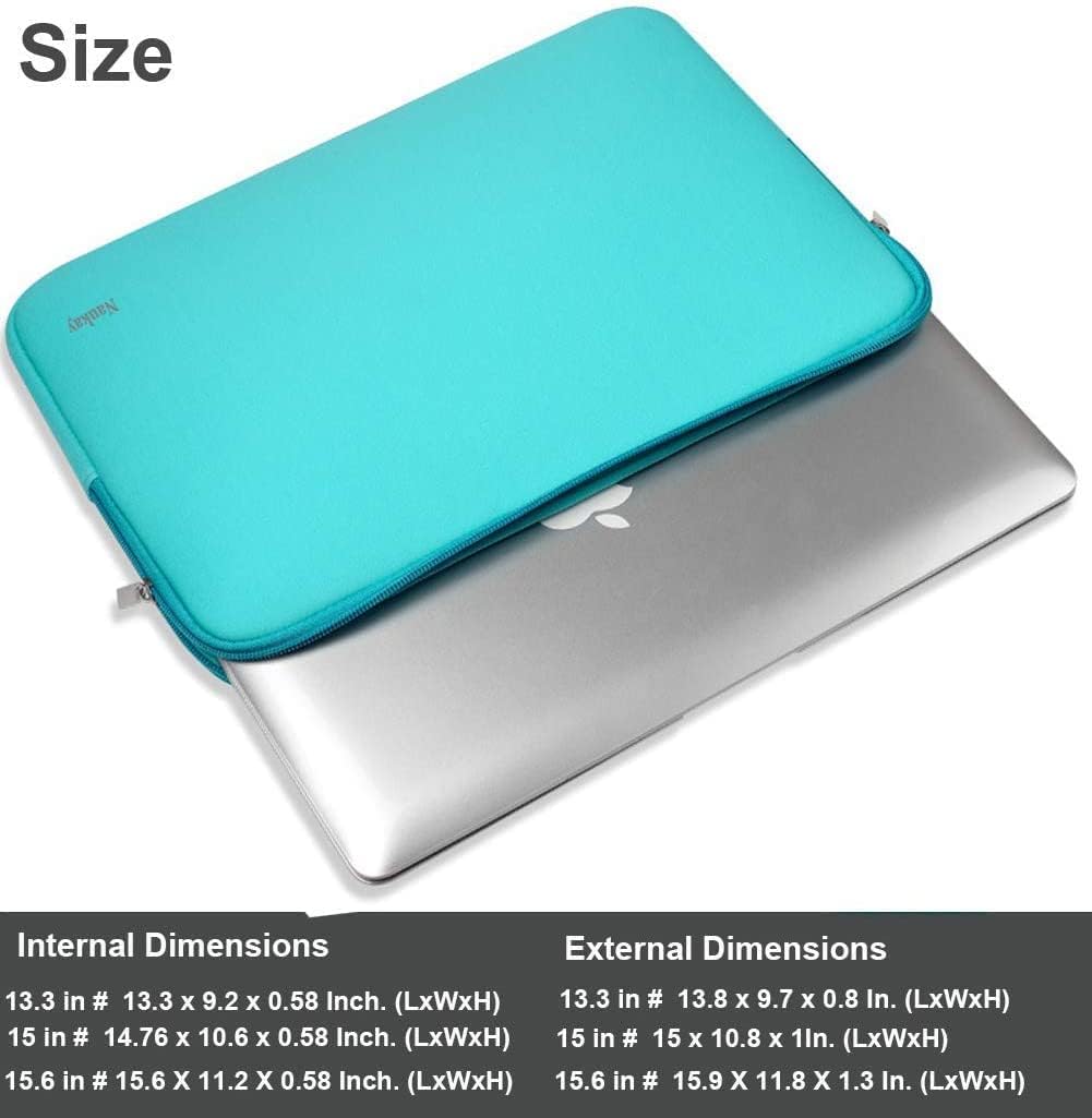 Naukay Laptop Sleeve Case, 15.6 Inch,Resistant Neoprene Notebook Computer Pocket Case/Tablet Briefcase Carrying Bag Compatible Asus/Dell/Fujitsu/HP/Sony/Toshiba/Acer- (Black)