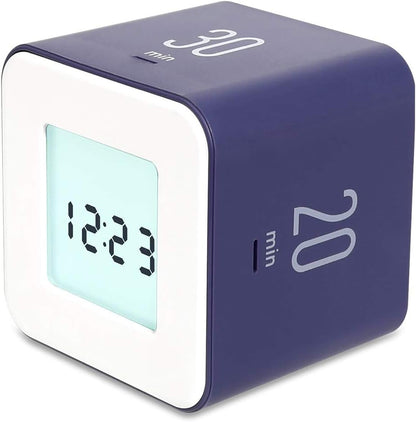 mooas Multi Clock Time Cube Timer (White), Alarm & Backlight Desk Productivity for ADHD Kids Classroom Study, Kitchen, Cooking, Desk, Office, Time Management 5,15,30,60 min Timer Various Setting