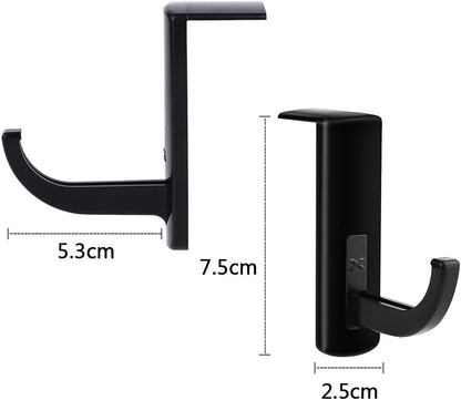 Mudder 4 Pack Monitor Hooks Headphone Headset Hanger Monitor Stand Holder Headset Stick-on Hook, Black