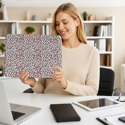 Puffy Laptop Sleeve 13 Inch Cute Quilted Laptop Protective Case Padded Floral Computer Sleeve for MacBook (A-Blue, 13 Inch)