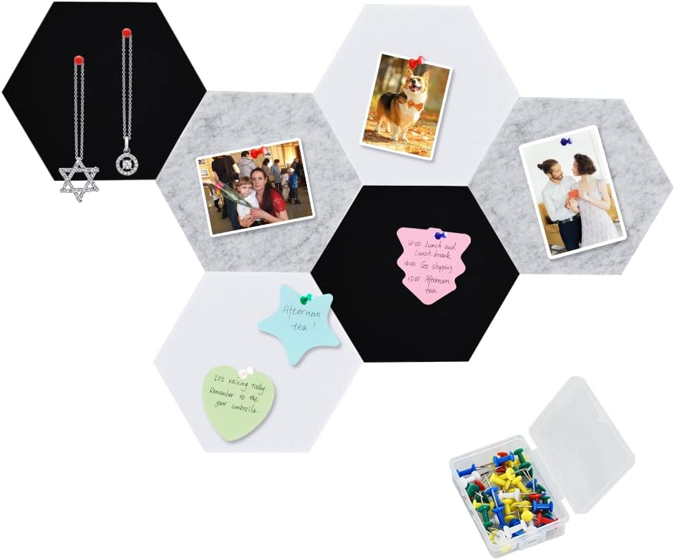 Vuzvuv Black 28"x16" Large Cork Board with 50 Push Pins & Sticky Notes, Self-Adhesive Bulletin Board for Wall, Felt Pin Vision Board for Paste Notes,Schedules Offices Home