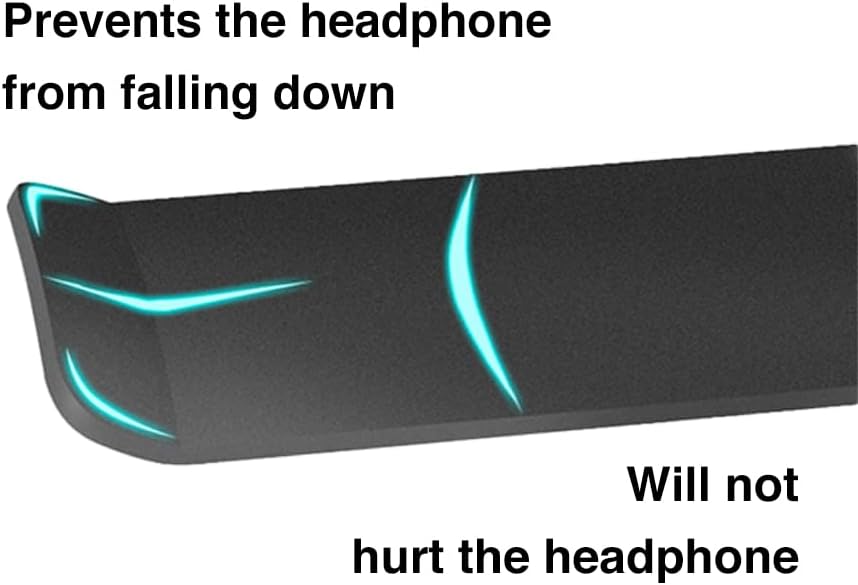 Aluminum Under-Desk Headphone Hook, with Strong Adhesive VHB Tape, Holds 5 lbs (Black)