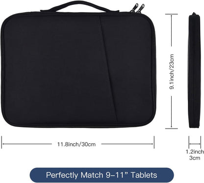 12-12.9 Inch Tablet Sleeve Bag for 12.4" Samsung Galaxy Tab S10+ S9+ Plus/S8+/S7+ Plus/S7 FE,13" iPad Air M4 M3 M2/iPad Pro M5 M4/Pro 12.9"/Microsoft Surface Go 2 12.4"/Pro 11 10 Carrying Case-Black