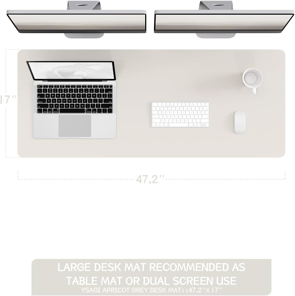 YSAGi Non-Slip Leather Desk Pad, Waterproof Laptop Computer Desk Keyboard Mat, Table Protector Blotter Mat, Large Mouse Pad for Office/Work/Home/Decor(Black, 31.5" x 15.7")