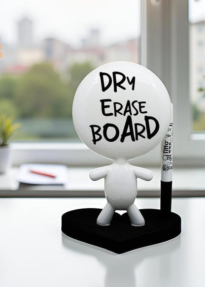 Dry Erase Board - TITTO in Love, Draw Your Ideas - Ceramic Doll - Black Office Design Desk - Coworkers Office Home Gift (Black)