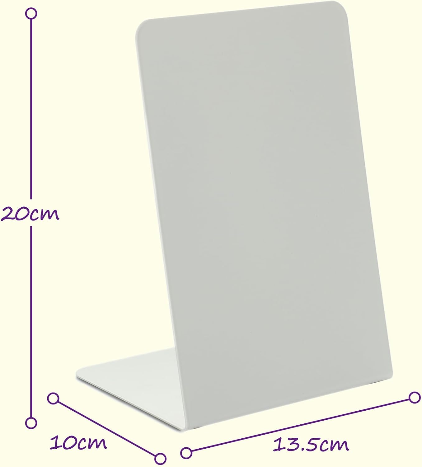Magnet Board 7.87 x5.31 x 3.93 Stand Mini White Metal Tabletop Memo Standing Magnetic Board for Desk - Magnetic Display for Back to School Menu Table， Photos，Memos (White*2, 20 * 13.5 * 10cm)