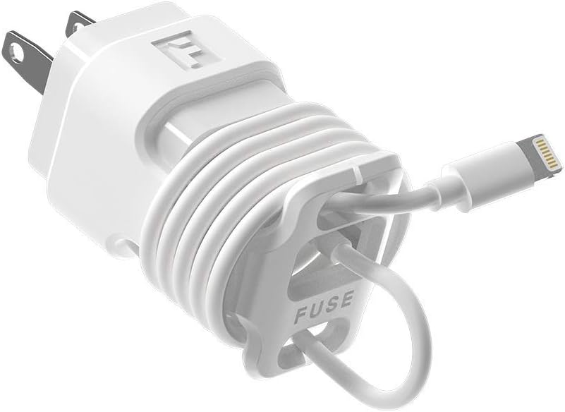 The Snap Back Charger Winder Compatible with Apple 5W Lightning iPhone, and iPad Charger and Adapter for Travel and Cable Management