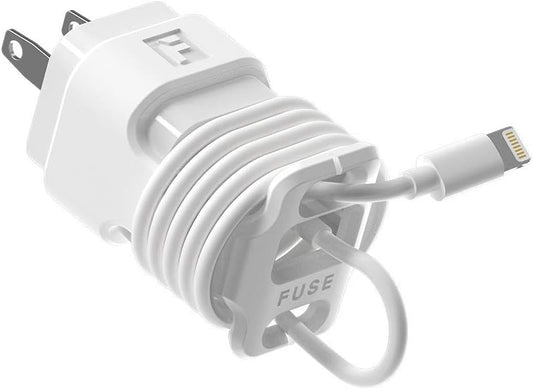 The Snap Back Charger Winder Compatible with Apple 5W Lightning iPhone, and iPad Charger and Adapter for Travel and Cable Management