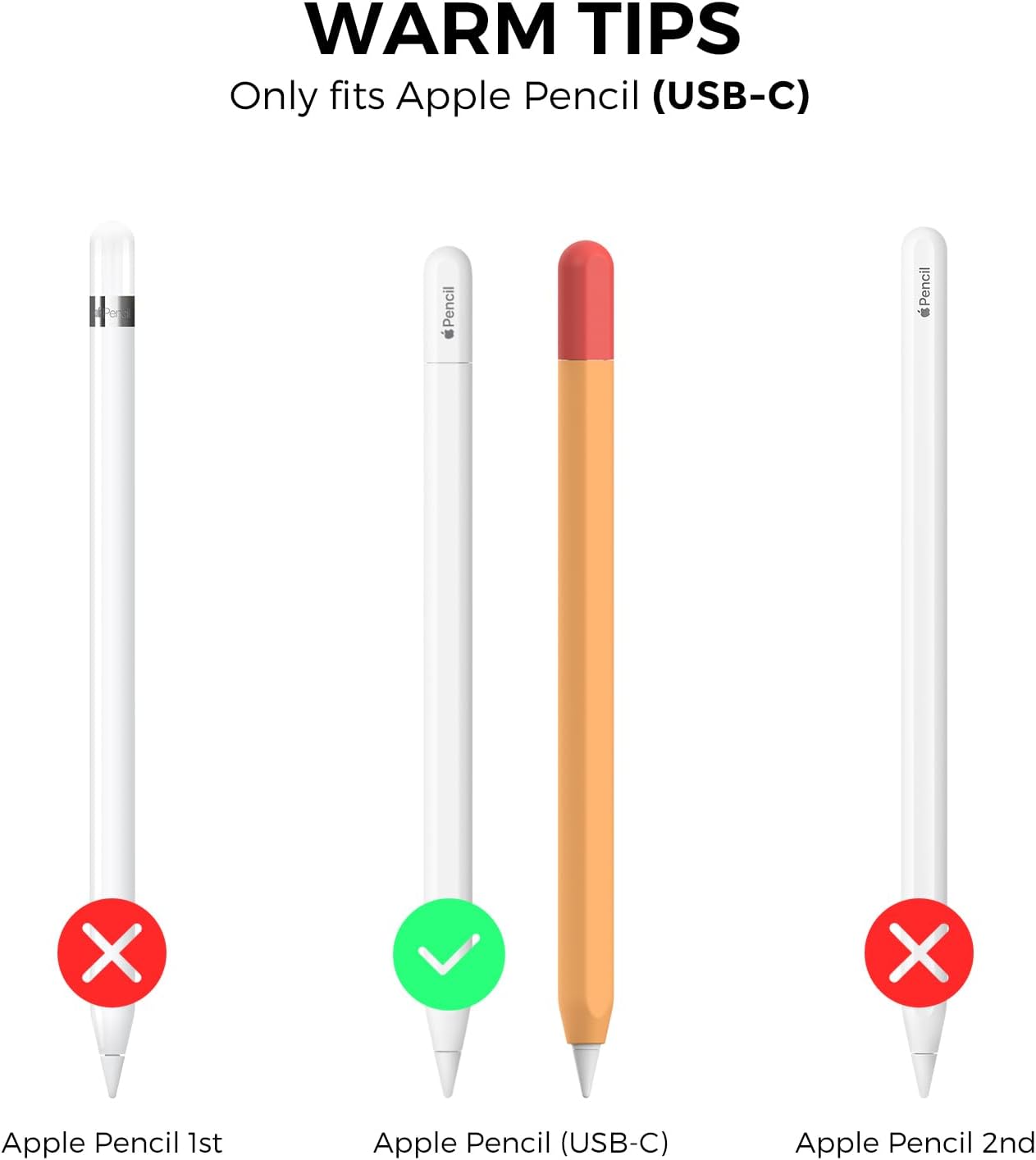 AhaStyle Silicone Case for Apple Pencil (USB-C) 2023 Ultra Thin Proteative Cover Skin Apple Pencil Sleeve Anti-Slip Grip Compatible with Apple Pencil USB C (Lavender)