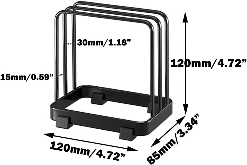 Cutting Board Organizer, Cutting Board Holder Rack, Baking Cookie Pan Sheets for Cabinet Storage or Kitchen Counter (Black)