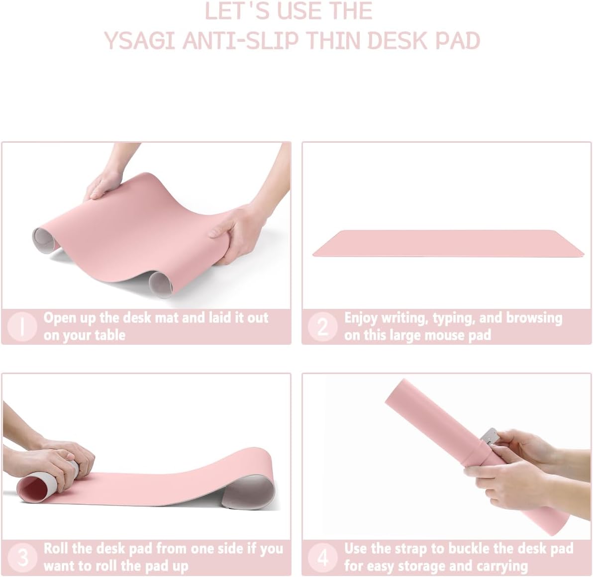 YSAGi Non-Slip Leather Desk Pad, Waterproof Laptop Computer Desk Keyboard Mat, Table Protector Blotter Mat, Large Mouse Pad for Office/Work/Home/Decor(Black, 31.5" x 15.7")