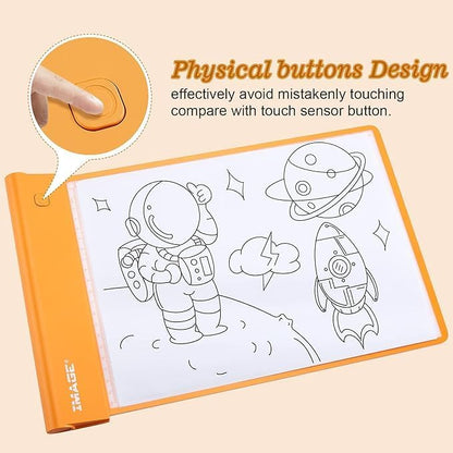 IMAGE Light Up Tracing Pad Pink Drawing Tablet Coloring Board for Kids Children to for Girls Boy (Includes 10 Traceable Sheets and Two Clips)