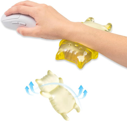 Ergonomic Gel Mouse Wrist Rest – Clear Cute Cat Mouse Wrist Rest, Comfort & Support for Typing and Gaming (Pink)