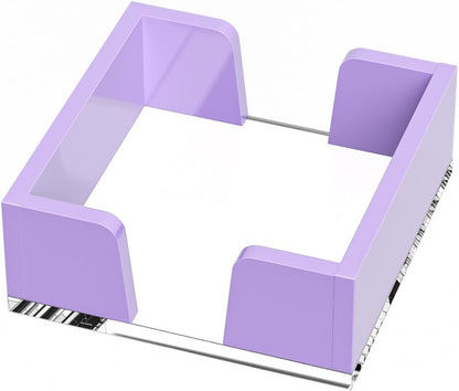 WINFFOR Acrylic Notepad Holder Dispenser - 3x3 in Sticky Note Memo Holder for Desk Organizer (W/O Pads) Office Desk Accessories School Supplies, Crystal Clear