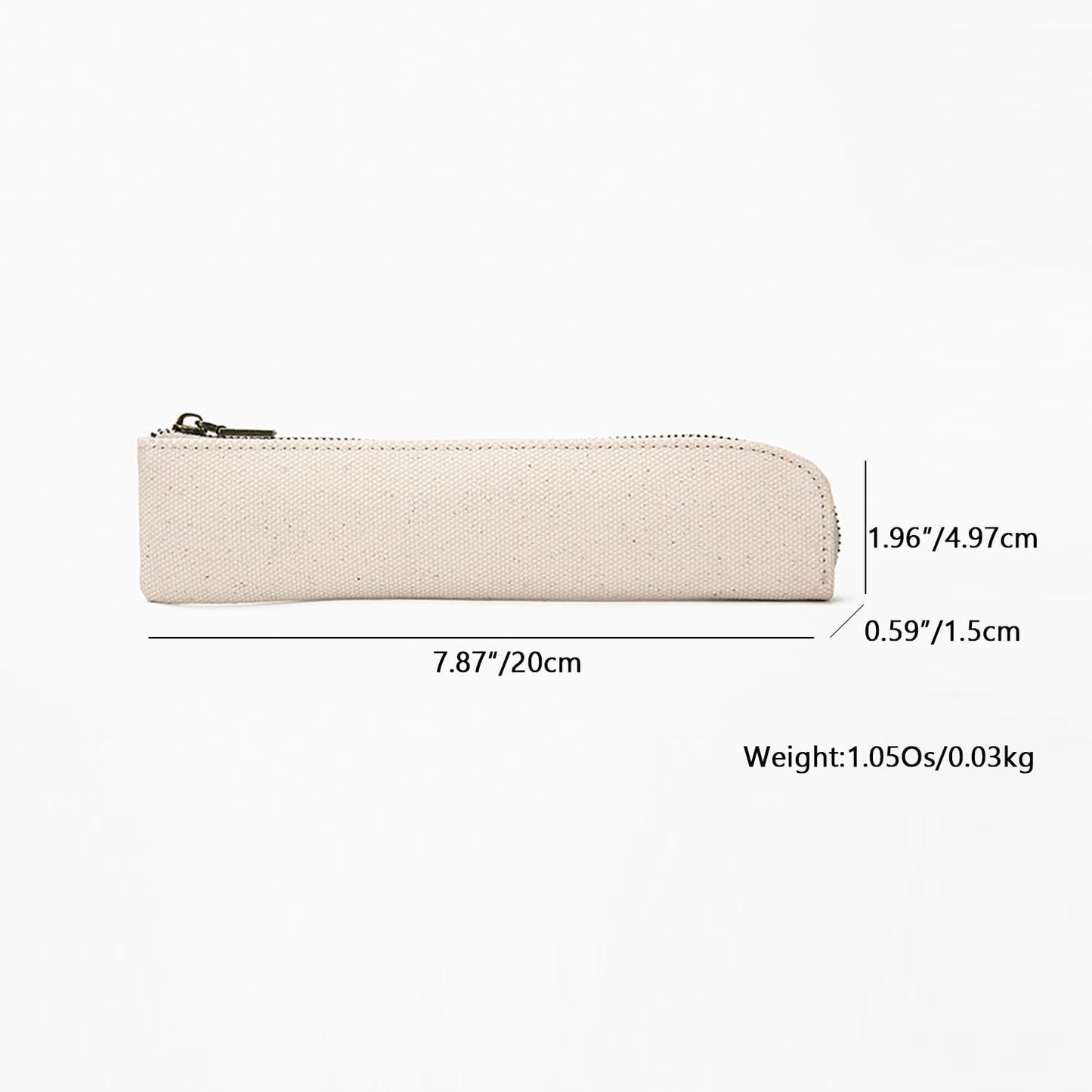 Canvas Pencil Case Small Pencil Pouch Slim Lightweight Pen Case Holder Cute Zipper Bag for School Office