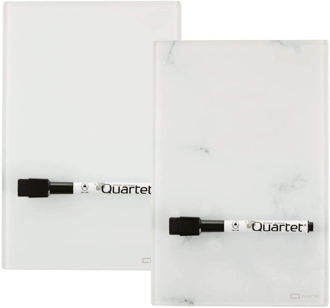 Quartet Glass Desktop Notepad, 9" x 6", Whiteboard, Dry Erase Surface, Dot/White, 2 Pack (GDP96D)