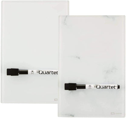 Quartet Glass Desktop Notepad, 9" x 6", Whiteboard, Dry Erase Surface, Dot/White, 2 Pack (GDP96D)