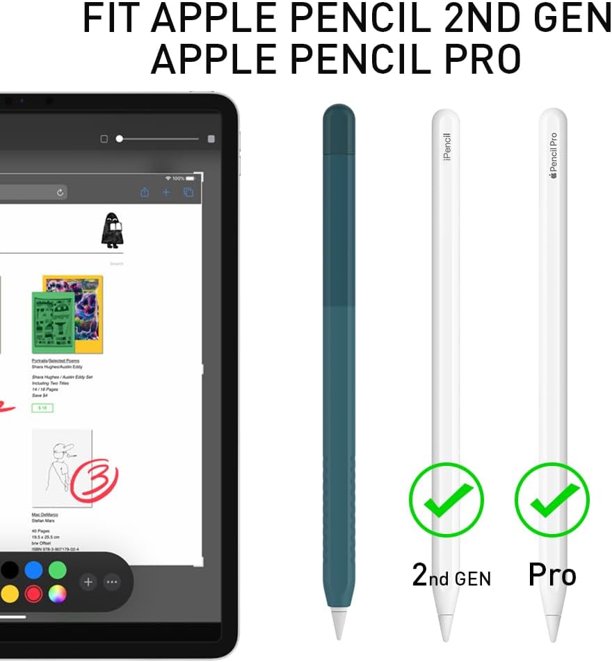 Delidigi for Apple Pencil Pro Case (2024) & Apple Pencil 2nd Generation Sleeve,Soft Silicone Grip Cover,Magnetic Charging Compatible,Double Tap Support,Gradient Color Design