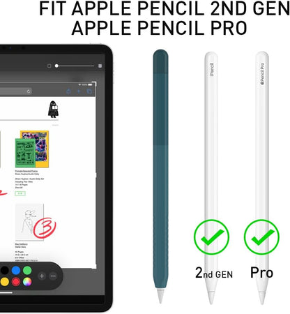 Delidigi for Apple Pencil Pro Case (2024) & Apple Pencil 2nd Generation Sleeve,Soft Silicone Grip Cover,Magnetic Charging Compatible,Double Tap Support,Gradient Color Design