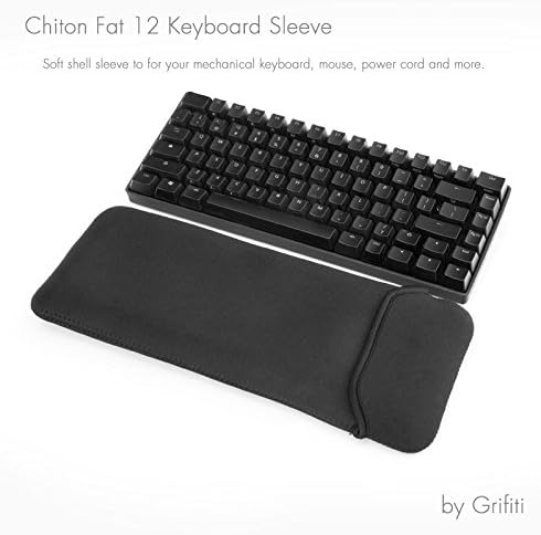 GRIFITI Chiton Slim 11 5.75" x 11.5" Neoprene Keyboard Sleeve Cover for Tenkeyless Mechanical & 11 Inch 10keyless Keyboards Portable Case - Extra Pocket for Cable, Computer Mouse or Gaming Trackpad