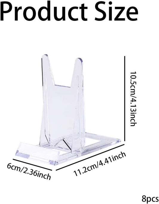 8 Pcs Book Display Stand, Acrylic Book Stand for Comics, Magazines, Postcards, Art, DVDs, Albums, and Wallets