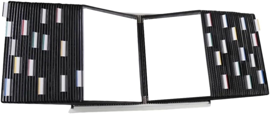Tarifold Desktop Reference Organizer & Display System, 10 Double-Sided Pockets, 20 Sheet Capacity, Expandable, Durable Steel Wire Frames, Letter Size, Made in France, Black