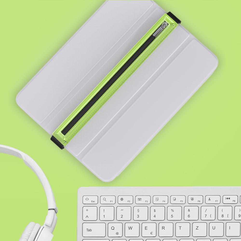 MoKo Pencil Case Fit Apple Pencil Pro, iPencil (USB-C), Apple Pencil 1st/2nd Generation, Stylus Pencil Sleeve PU Leather Zipper Pouch with Elastic Band for 9.7"-12.9" Tablet, Space Gray