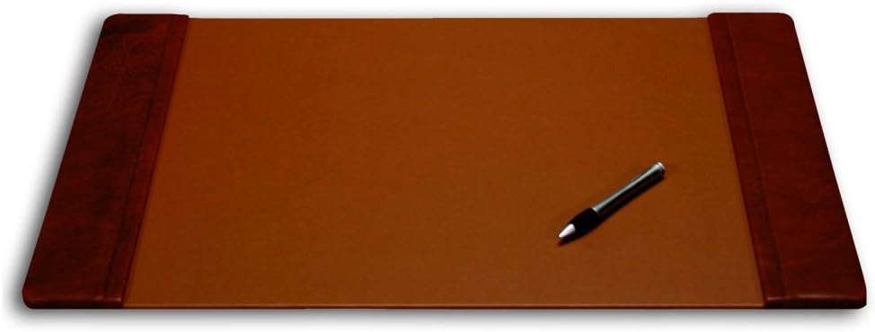 DACASSO Leather Desk Pad with Side Rails - Luxury Leather Desk Blotter for Writing - Executive Desk Surface Protector - (Chocolate Brown, 25.5 x 17.25”)